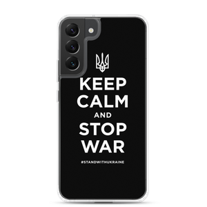 Samsung Galaxy S22 Plus Keep Calm and Stop War (Support Ukraine) White Print Samsung Case by Design Express