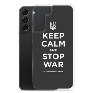 Keep Calm and Stop War (Support Ukraine) White Print Samsung Case by Design Express