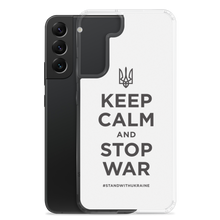 Keep Calm and Stop War (Support Ukraine) Black Print Samsung Case by Design Express