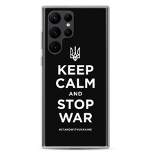 Samsung Galaxy S22 Ultra Keep Calm and Stop War (Support Ukraine) White Print Samsung Case by Design Express