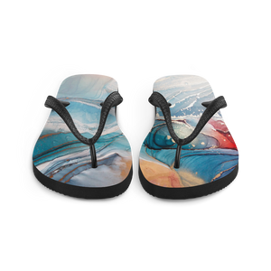 Colorful Marble Liquid ink Art Full Print Flip-Flops by Design Express