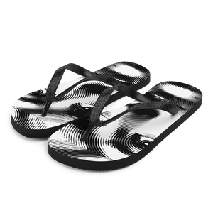 S Face Art Black & White Flip-Flops by Design Express