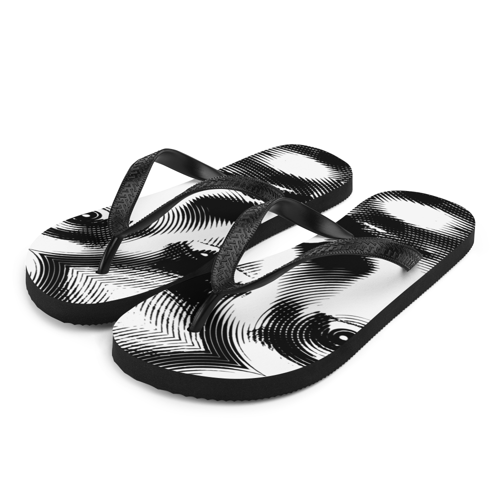 S Face Art Black & White Flip-Flops by Design Express