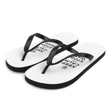 S Keep Calm and Stop War (Support Ukraine) Black Print Flip Flops by Design Express