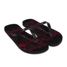 Black Red Fractal Art Flip-Flops by Design Express