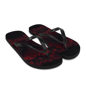 Black Red Fractal Art Flip-Flops by Design Express