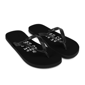 Keep Calm and Stop War (Support Ukraine) White Print Flip Flops by Design Express