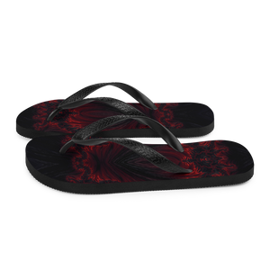 Black Red Fractal Art Flip-Flops by Design Express