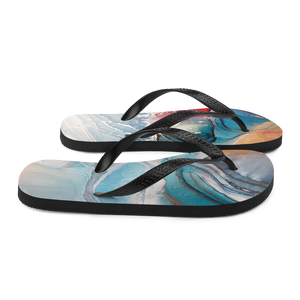 Colorful Marble Liquid ink Art Full Print Flip-Flops by Design Express