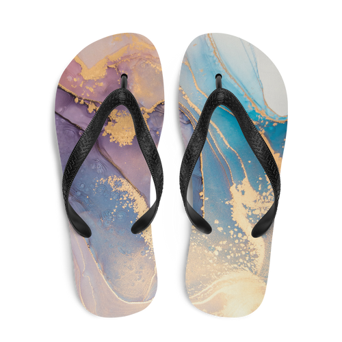 Soft Marble Liquid ink Art Full Print Flip-Flops by Design Express