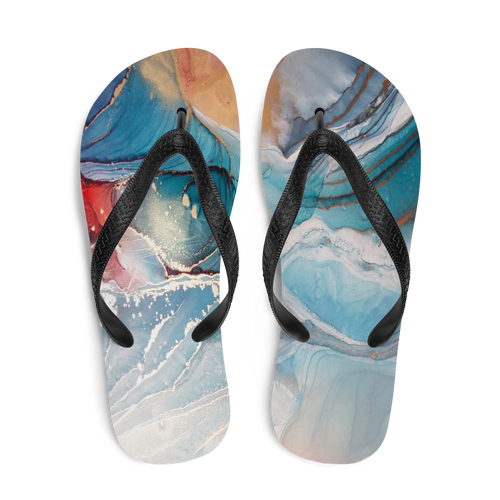 Colorful Marble Liquid ink Art Full Print Flip-Flops by Design Express