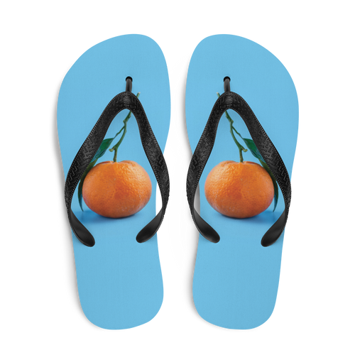 Orange on Blue Flip-Flops by Design Express