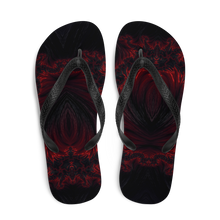 Black Red Fractal Art Flip-Flops by Design Express