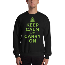 Black / S Keep Calm and Carry On "Green" Unisex Sweatshirt by Design Express