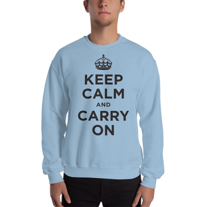 Light Blue / S Keep Calm and Carry On "Black" Unisex Sweatshirt by Design Express