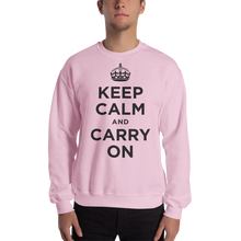 Light Pink / S Keep Calm and Carry On "Black" Unisex Sweatshirt by Design Express