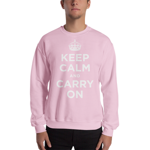 Light Pink / S Keep Calm and Carry On "White" Unisex Sweatshirt by Design Express