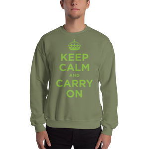 Military Green / S Keep Calm and Carry On "Green" Unisex Sweatshirt by Design Express