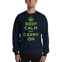 Navy / S Keep Calm and Carry On "Green" Unisex Sweatshirt by Design Express