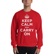 Red / S Keep Calm and Carry On "White" Unisex Sweatshirt by Design Express