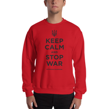 Red / S Keep Calm and Stop War (Support Ukraine) Black Print Unisex Sweatshirt by Design Express