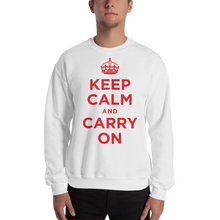 White / S Keep Calm and Carry On "Red" Unisex Sweatshirt by Design Express