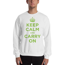 White / S Keep Calm and Carry On "Green" Unisex Sweatshirt by Design Express