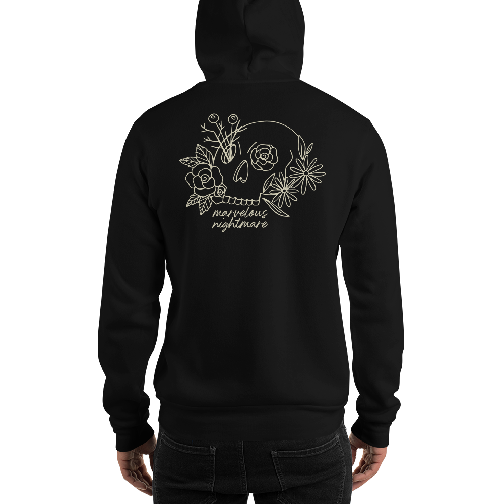 S Marvelous Nightmare Flower Skull Unisex Hoodie by Design Express