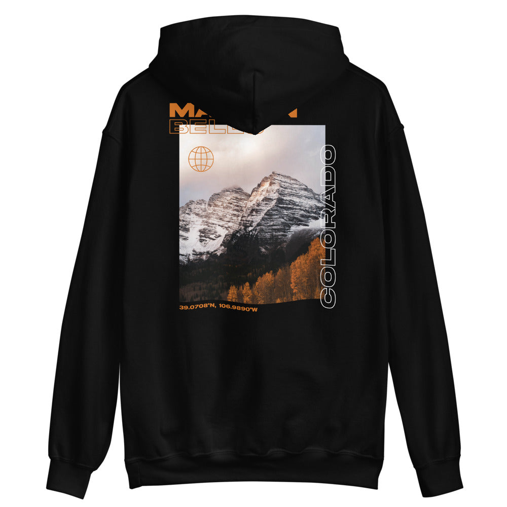 S Maroon Bells, Colorado Unisex Dark Hoodie by Design Express