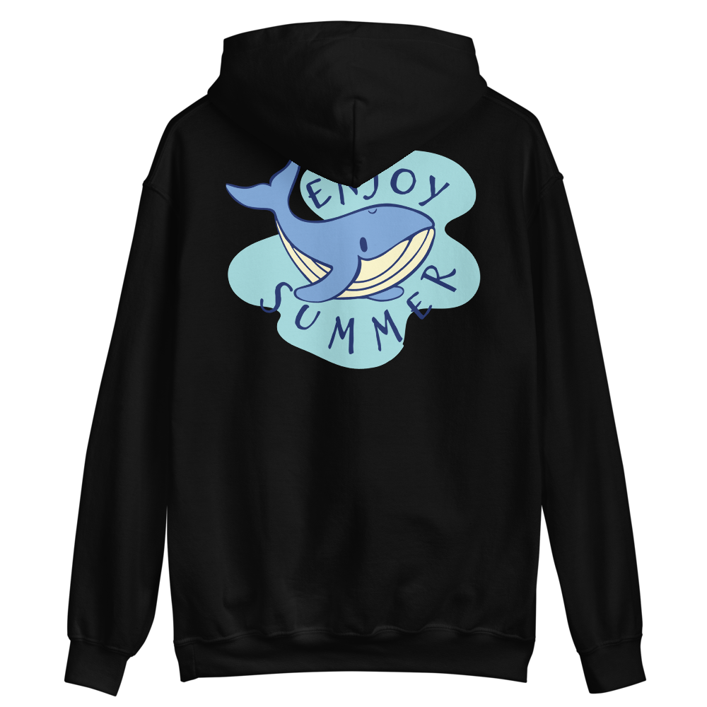 Black / S Whale Enjoy Summer Unisex Hoodie by Design Express