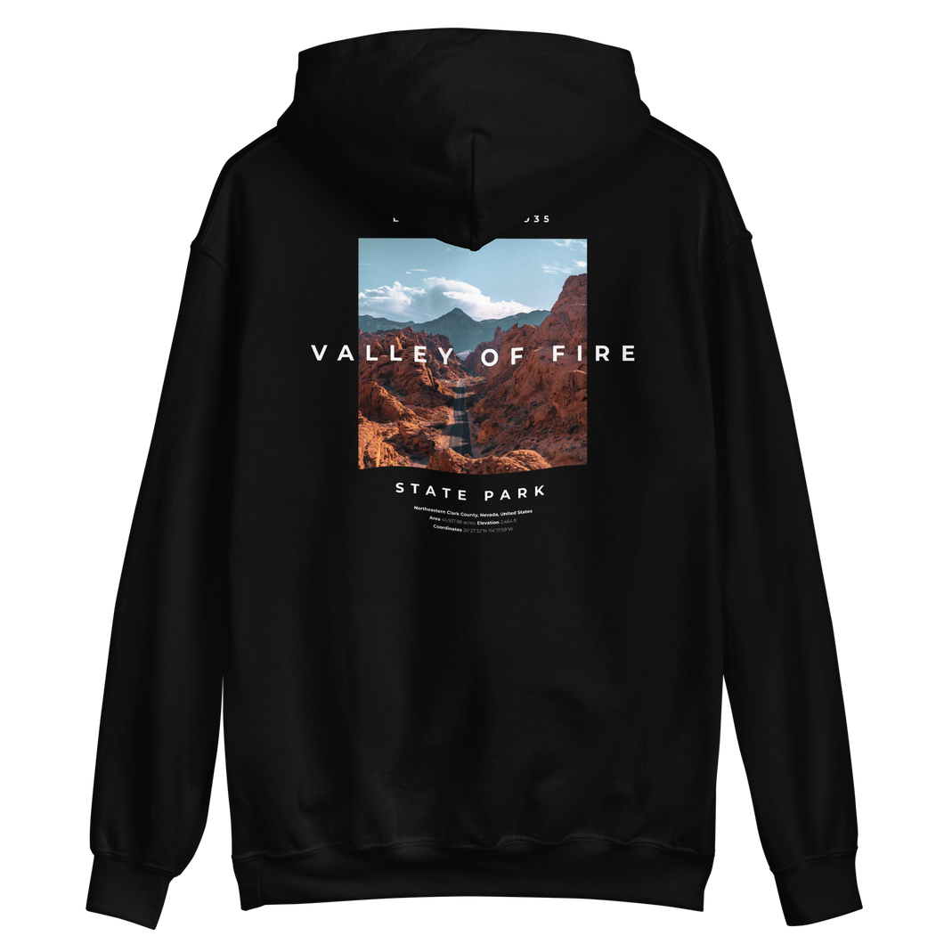 S Valley of Fire Unisex Hoodie Back by Design Express