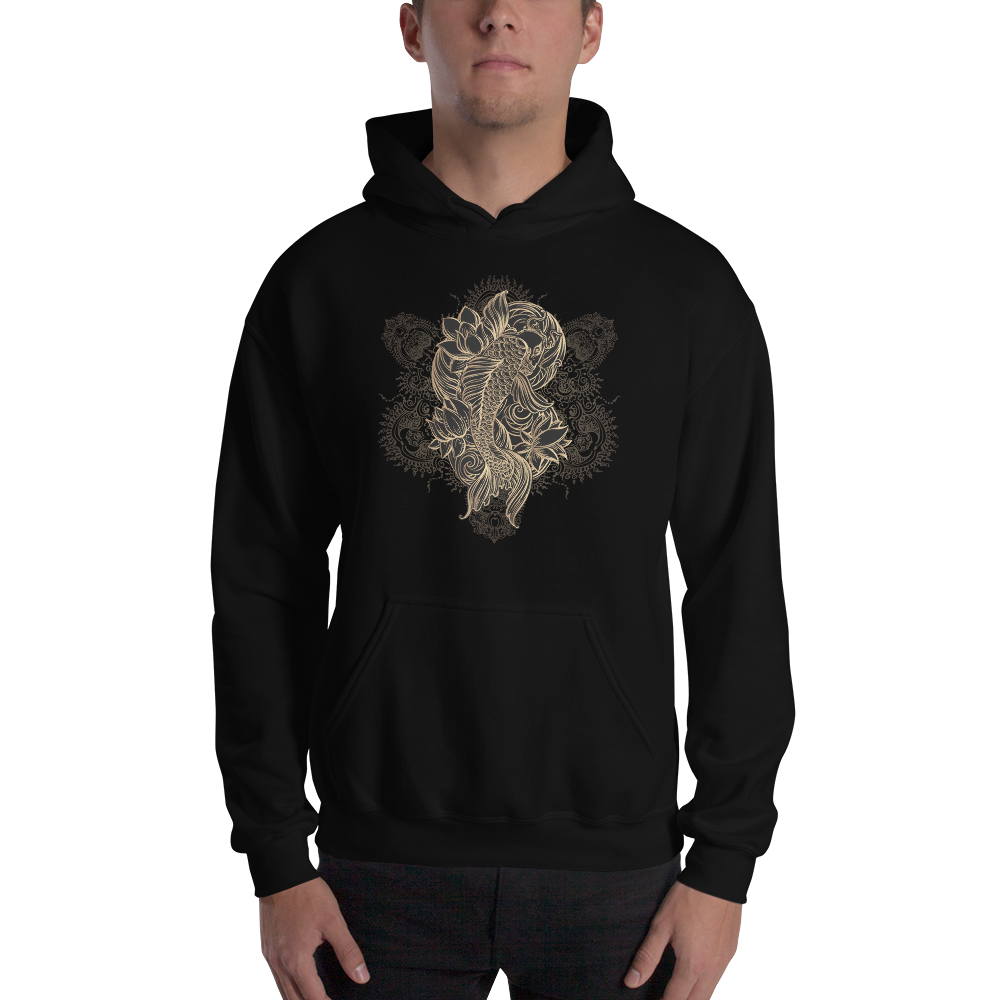 S Gold Koi Fish Unisex Hoodie by Design Express