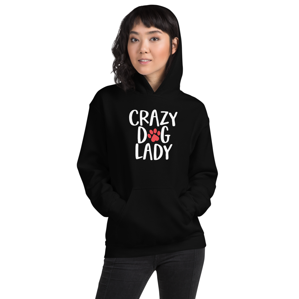 S Crazy Dog Lady (Dog Lover) Funny Woman Hoodie by Design Express