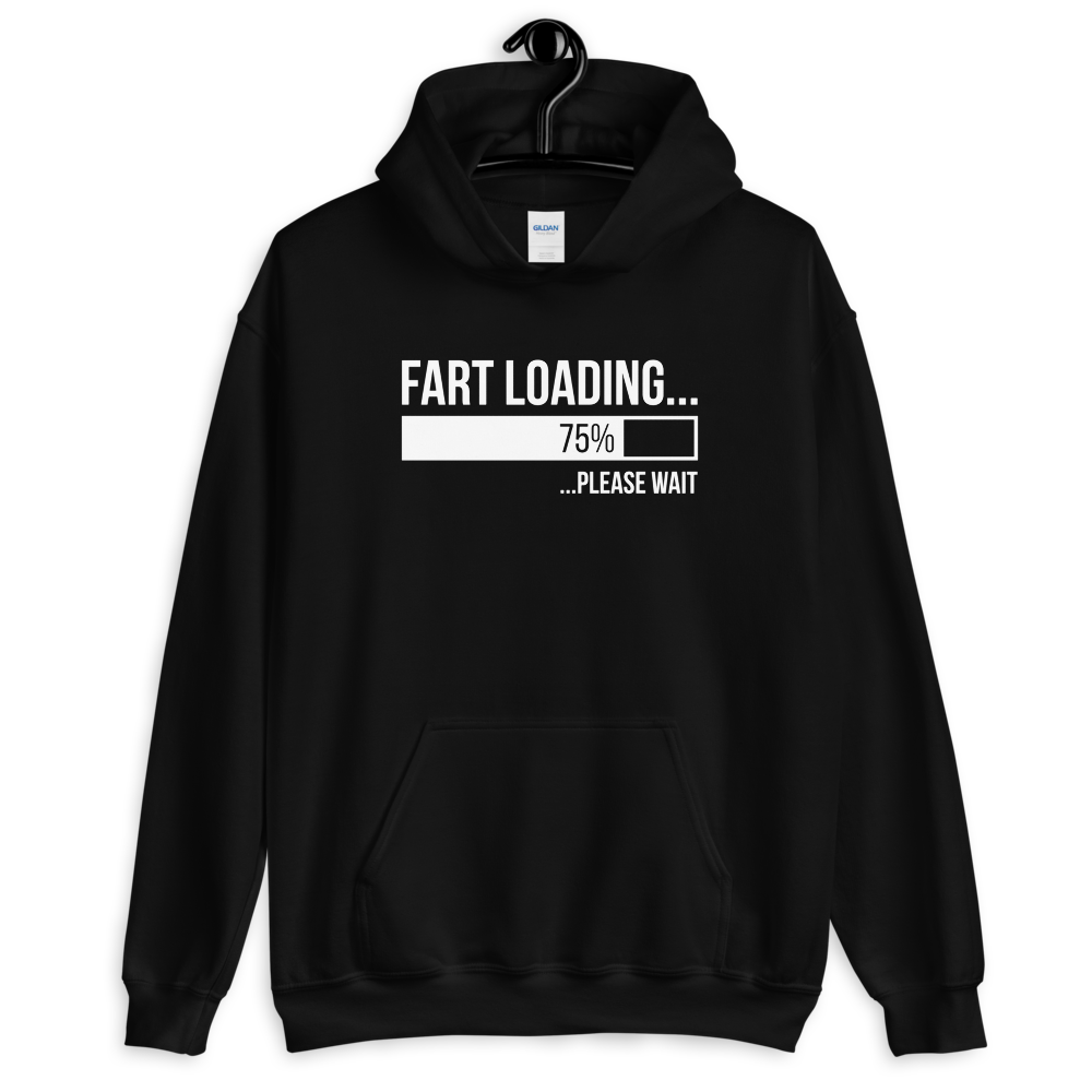 Black / S Fart Loading (Funny) Unisex Dark Hoodie by Design Express