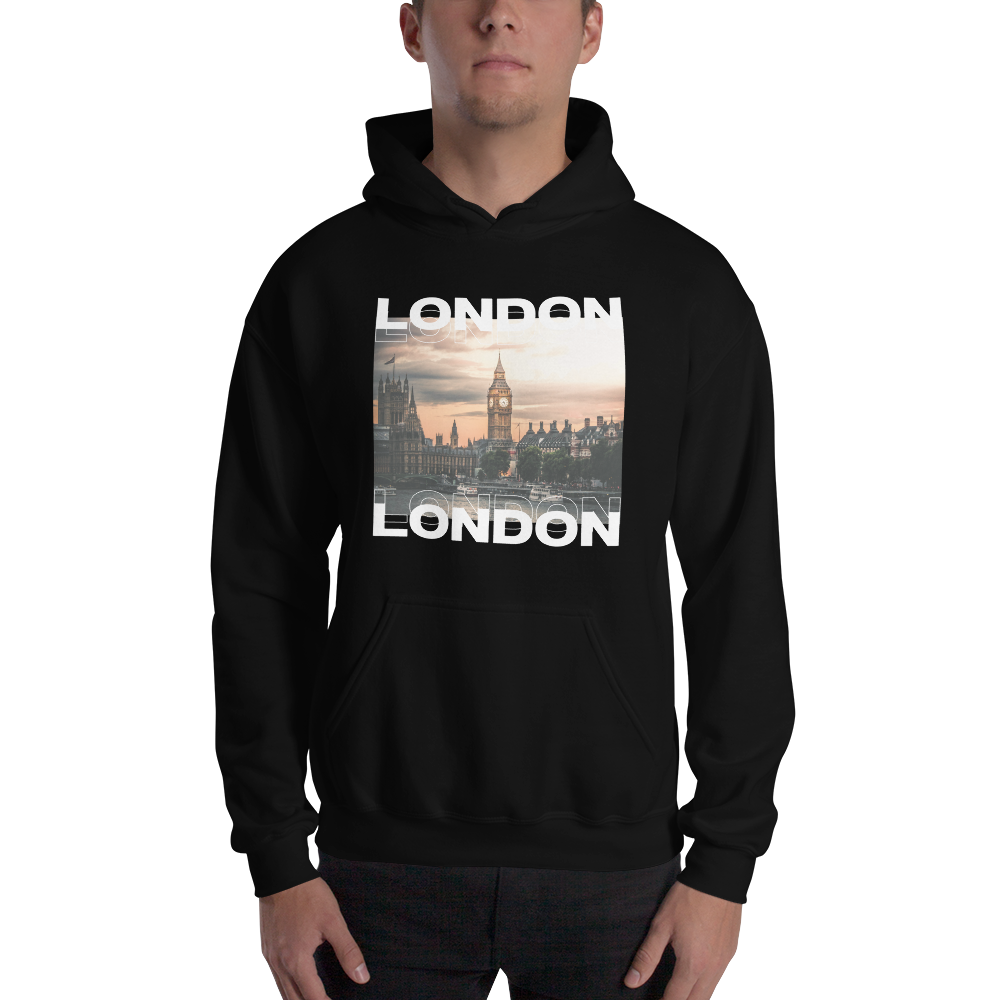 S London Front Unisex Black Hoodie by Design Express