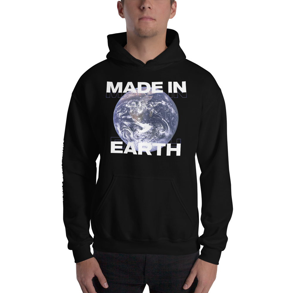 Black / S Save Our Planet, Made in Earth Unisex Black Hoodie by Design Express