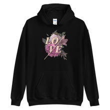 Black / S Love Flower Unisex Hoodie by Design Express