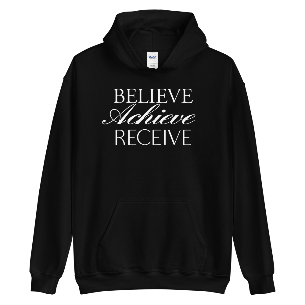 S Believe Achieve Receieve Unisex Hoodie by Design Express