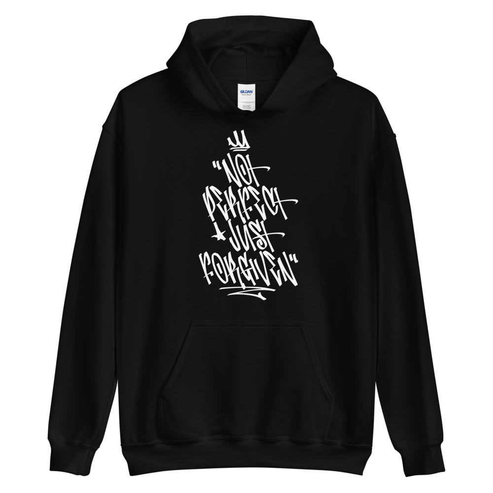 S Not Perfect Just Forgiven Graffiti (motivation) Unisex Hoodie by Design Express