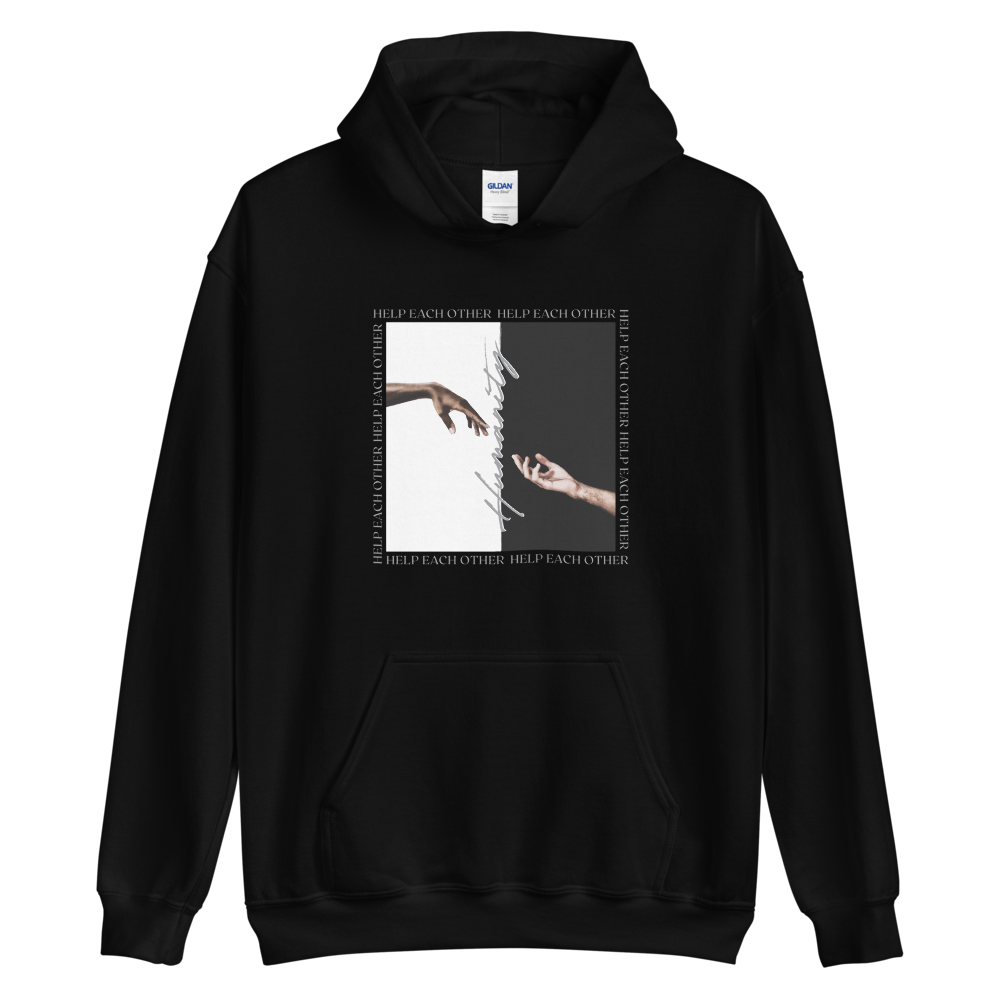 Black / S Humanity Front Unisex Hoodie by Design Express