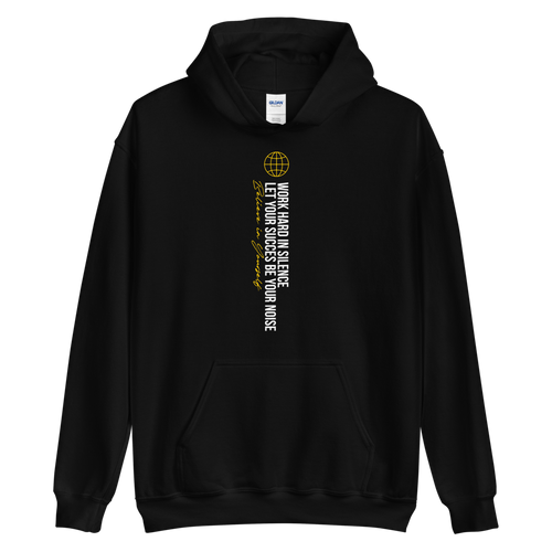 Black / S Work hard in silence Unisex Hoodie by Design Express