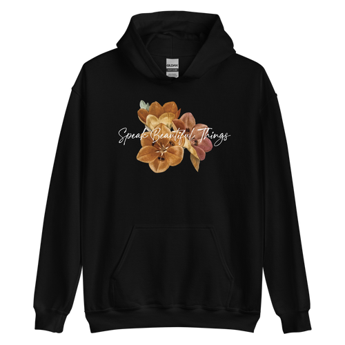 Black / S Speak Beautiful Things Unisex Hoodie by Design Express