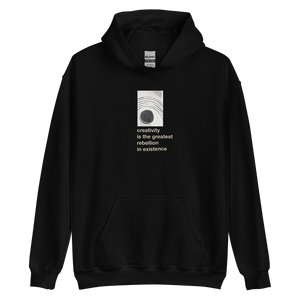 Black / S Creativity is the greatest rebellion in existence Unisex Hoodie by Design Express