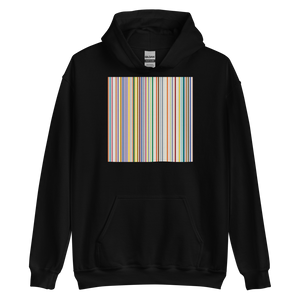 Black / S Colorfull Stripes Unisex Hoodie by Design Express