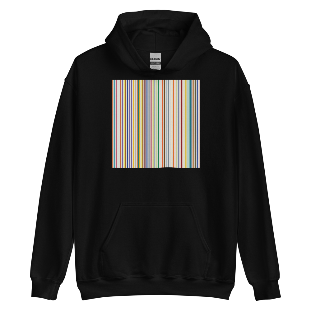 Black / S Colorfull Stripes Unisex Hoodie by Design Express