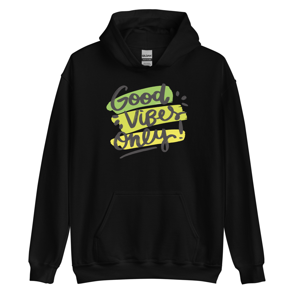 Black / S Good Vibes Only Unisex Hoodie by Design Express