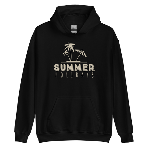 Black / S Summer Holidays Beach Unisex Hoodie by Design Express