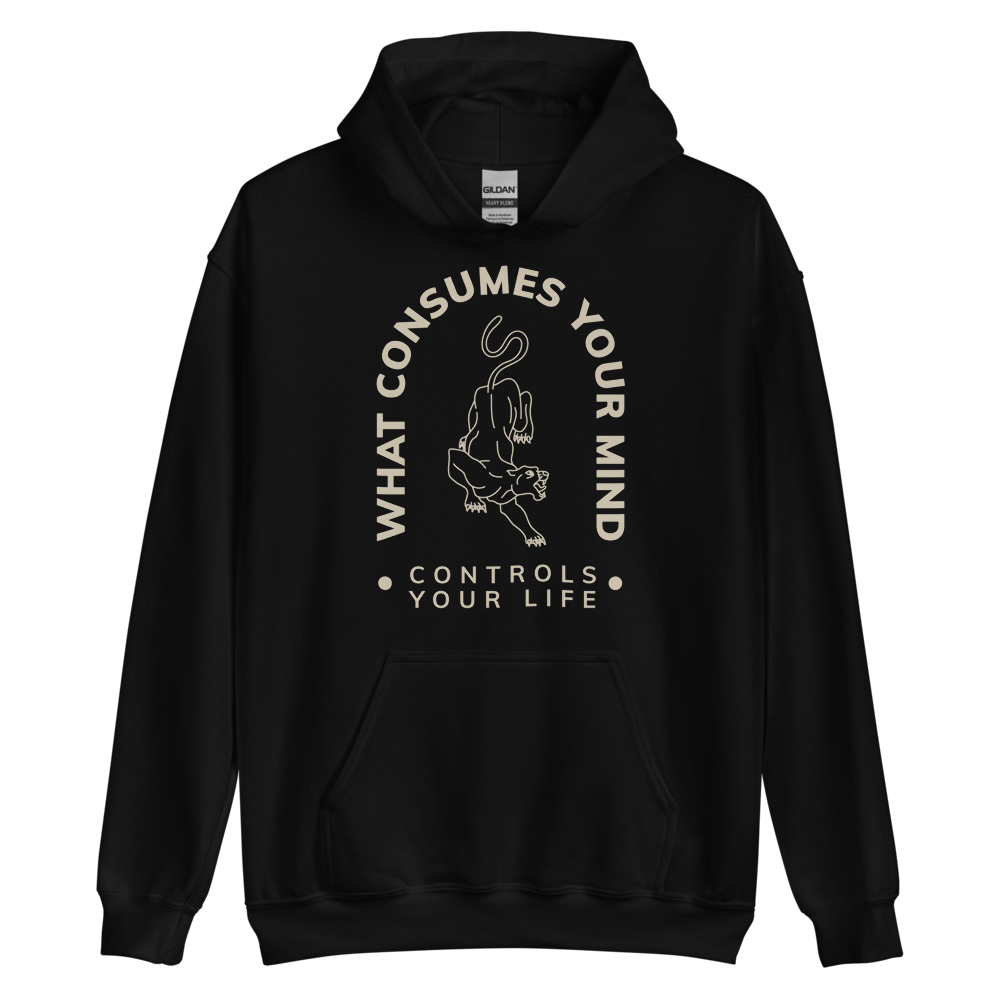 Black / S What Consume Your Mind Unisex Hoodie by Design Express