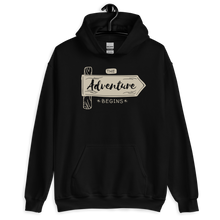 Black / S the Adventure Begin Unisex Hoodie by Design Express