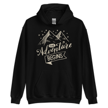 Black / S The Adventure Begins Unisex Hoodie by Design Express